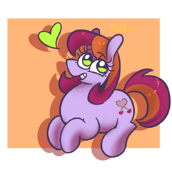 Size: 1253x1235 | Tagged: safe, artist:smirk, oc, oc only, oc:cherry sweets, earth pony, earth pony oc, heart, smiling, solo