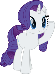 Size: 3000x4042 | Tagged: safe, artist:cloudy glow, rarity, unicorn, g4, female, horn, raised hoof, simple background, solo, transparent background, vector