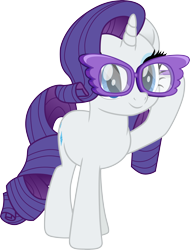 Size: 3000x3945 | Tagged: safe, artist:cloudy glow, rarity, unicorn, g4, my little pony: friendship is magic, my little pony: rainbow roadtrip, female, glasses, horn, raised hoof, simple background, solo, transparent background, vector