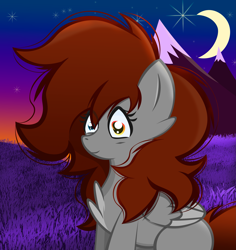 Size: 3975x4205 | Tagged: safe, artist:fededash, oc, oc only, oc:sweet whisper, pegasus, moon, pegasus oc, sitting, stars