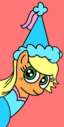 Size: 462x906 | Tagged: safe, applejack, earth pony, pony, g4, applejack also dresses in style, beautiful, clothes, drawing, dress, fanart, froufrou glittery lacy outfit, hat, hennin, looking at you, pretty, princess, princess applejack, smiling