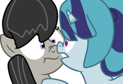 Size: 3780x2585 | Tagged: safe, artist:jadeharmony, octavia melody, sonata dusk, earth pony, pony, unicorn, g4, base used, cute, duo, female, gritted teeth, horn, lesbian, mare, nose to nose, ponified, ship:sontavia, shipping, shrunken pupils, sonatabetes, tavibetes, teeth, unicorn sonata dusk