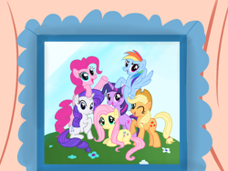 Size: 1080x810 | Tagged: safe, applejack, fluttershy, pinkie pie, rainbow dash, rarity, twilight sparkle, g4, copy, copy practice, mane six