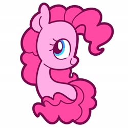 Size: 2048x2048 | Tagged: safe, artist:pilesofmiless, pinkie pie, earth pony, pony, g4, blue eyes, female, looking sideways, pink coat, pink mane, simple background, smiling, solo, solo female, sticker