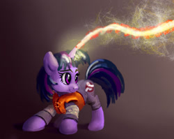 Size: 1972x1573 | Tagged: safe, artist:xbi, twilight sparkle, pony, unicorn, g4, extreme ghostbusters, female, ghostbusters, horn, kylie griffin, mare, solo, tara strong, unicorn twilight, voice actor joke