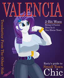 Size: 4500x5500 | Tagged: safe, artist:pres_marshmellow, rarity, equestria girls, g4, clothes, denim, jeans, magazine cover, pants