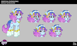 Size: 2475x1480 | Tagged: safe, lil critter workshop, odessa evensong, earth pony, pony, g5, my little pony: tell your tale, official, the petal gala, colored, concept art, expressions, facial expressions, female, mare, solo