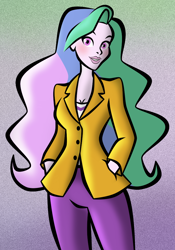 Size: 700x1000 | Tagged: safe, artist:lunascastle, princess celestia, principal celestia, human, equestria girls, g4, female, solo