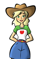 Size: 700x1000 | Tagged: safe, artist:lunascastle, applejack, equestria girls, g4, applejack's hat, cowboy hat, female, hat, simple background, solo, transparent background