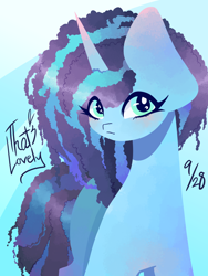 Size: 1200x1600 | Tagged: safe, artist:lovelyblossom-artz, misty brightdawn, pony, unicorn, g5, abstract background, female, horn, mare, solo