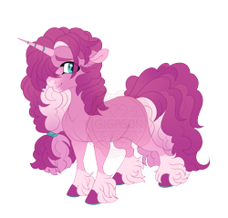 Size: 3990x3813 | Tagged: safe, artist:gigason, oc, oc:raspberry roll, pony, unicorn, female, high res, horn, magical lesbian spawn, mare, offspring, parent:fuchsia frost, parent:sugar belle, simple background, solo, transparent background