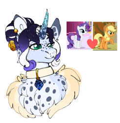 Size: 1280x1304 | Tagged: safe, artist:malinraf1615, applejack, rarity, oc, pony, unicorn, g4, female, horn, magical lesbian spawn, mare, offspring, parent:applejack, parent:rarity, parents:rarijack, simple background, transparent background