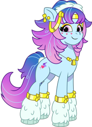 Size: 2867x3932 | Tagged: safe, lil critter workshop, odessa evensong, cyborg, cyborg pony, earth pony, pony, g5, my little pony: tell your tale, official, the petal gala, leak, .ai available, .svg available, clothes, concave belly, concept art, cute, ear piercing, earring, female, hasbro is trying to murder us, jewelry, leg warmers, long legs, looking at you, mare, music notes, necklace, piercing, simple background, slender, smiling, smiling at you, solo, svg, tall, thin, transparent background, vector