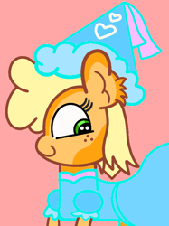 Size: 538x720 | Tagged: safe, applejack, earth pony, pony, g4, applejack also dresses in style, beautiful, clothes, drawing, dress, fanart, froufrou glittery lacy outfit, hat, hennin, looking at you, pretty, princess, princess applejack, smiling