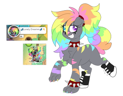 Size: 4827x3813 | Tagged: safe, artist:crazysketch101, dog, dog pony, earth pony, original species, pony, choker, clothes, ear piercing, earring, jewelry, piercing, shoes, spiked choker, spiked wristband, wristband