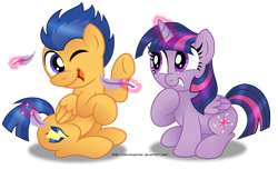 Size: 1500x914 | Tagged: safe, artist:aleximusprime, flash sentry, twilight sparkle, alicorn, pony, g4, commission, cute, diasentres, feather, female, laughing, magic, male, ship:flashlight, shipping, simple background, smiling, straight, tickling, transparent background, twiabetes, twilight sparkle (alicorn)