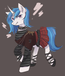 Size: 2044x2378 | Tagged: safe, artist:rover, artist:rrrover, dj pon-3, vinyl scratch, pony, unicorn, g4, cel shading, clothes, digital art, horn, punk, shading