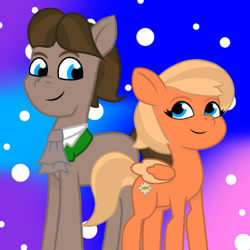 Size: 720x720 | Tagged: safe, doctor whooves, time turner, earth pony, pegasus, g4, g5, my little pony: tell your tale, big finish, charlotte pollard, doctor who, eighth doctor, galaxy, ibispaint x