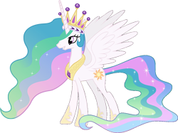 Size: 1250x936 | Tagged: safe, artist:90sigma, edit, vector edit, princess celestia, alicorn, g4, big, celestia's crown, delet this, queen celestia, vector