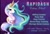 Size: 900x607 | Tagged: safe, artist:fantazyme, artist:rapidash riding school, princess celestia, alicorn, galarian rapidash, pony, rapidash, g4, billboard, female, mare, pokémon, text