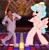 Size: 747x768 | Tagged: safe, artist:anonymous, cozy glow, human, pegasus, pony, g4, big pony, dance floor, dancing, friday night, kazuma kiryu