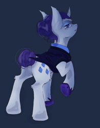 Size: 1556x1982 | Tagged: safe, artist:rover, artist:rrrover, rarity, pony, unicorn, g4, my little pony: friendship is magic, the cutie re-mark, alternate universe, clothes, horn, shading, sketch, solo