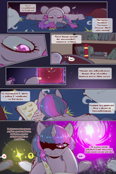 Size: 960x1440 | Tagged: safe, artist:cold-blooded-twilight translation, edit, twilight sparkle, pony, unicorn, cold blooded twilight, comic:cold storm (ru), g4, ..., :<, bed, belly, belly button, book, comic, cyrillic, dialogue, female, heart, horn, lidded eyes, looking down, lying down, lying on bed, magic, mare, on back, on bed, pictogram, pillow, question mark, russian, solo, sparkles, speech bubble, sweat, telekinesis, thought bubble, translation, translator:agent00k0t, twilight's bedroom, underhoof, unicorn twilight