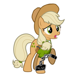 Size: 4085x4085 | Tagged: safe, mean applejack, earth pony, pony, g4, the mean 6, clone, clothes, cuffs, female, mare, simple background, solo, transparent background