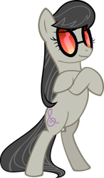 Size: 408x700 | Tagged: artist needed, safe, octavia melody, earth pony, pony, g4, bipedal, crossed arms, female, glasses, mare, simple background, solo, sunglasses, transparent background