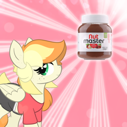 Size: 4096x4096 | Tagged: safe, artist:sodapop sprays, oc, oc only, oc:sodapop sprays, pegasus, pony, blushing, bootleg, clothes, eye clipping through hair, meme, nut master, shirt, show accurate, solo