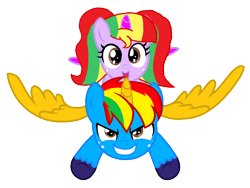 Size: 1132x849 | Tagged: safe, artist:shieldwingarmorofgod, oc, oc only, oc:shield wing, oc:starling shield, alicorn, g4, alicorn oc, duo, duo male and female, father and child, father and daughter, female, horn, male, simple background, transparent background, wings