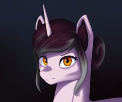 Size: 2500x2100 | Tagged: safe, artist:mrscroup, oc, oc only, oc:rosa maledicta, pony, unicorn, equestria at war mod, bust, ear fluff, gradient background, hair bun, horn, pony oc, portrait, solo, unicorn oc