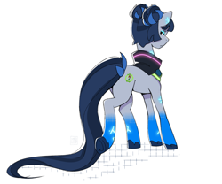 Size: 3510x2919 | Tagged: safe, artist:l211art, zinnea, cyborg, cyborg pony, pony, g5, my little pony: tell your tale, the petal gala, leak, angry, eyeshadow, female, frowning at you, hoof heart, long tail, looking back, makeup, mare, raised leg, scowl, simple background, solo, tail, underhoof, unshorn fetlocks, upside-down hoof heart, white background