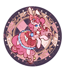 Size: 1852x2126 | Tagged: safe, artist:alus, pinkie pie, earth pony, pony, g4, bunny ears, clothes, dress, simple background, white background