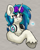 Size: 1142x1437 | Tagged: safe, artist:reddthebat, dj pon-3, vinyl scratch, pony, unicorn, g4, bust, chest fluff, ear fluff, female, headphones, headphones around neck, horn, mare, music notes, signature, smiling, solo, sunglasses, sunglasses on head, unshorn fetlocks