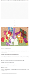 Size: 637x1629 | Tagged: safe, apple bloom, scootaloo, sweetie belle, earth pony, pegasus, unicorn, g4, apple, bow, cutie mark crusaders, female, filly, foal, food, hair bow, horn, poster, scootaloo's big adventure, wonderbolts