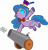 Size: 3996x4142 | Tagged: safe, artist:ironm17, izzy moonbow, pony, unicorn, g4, g5, my little pony: friendship is magic, my little pony: make your mark, ^^, bowtie, carnival, confetti, eyes closed, eyeshadow, female, g5 to g4, generation leap, hat, horn, makeup, mare, party cannon, show accurate, simple background, solo, transparent background, vector