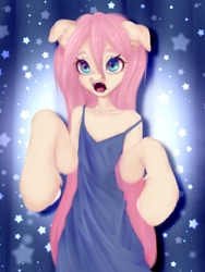 Size: 3000x4000 | Tagged: safe, artist:kittencoffin, fluttershy, pony, anthro, .mov, shed.mov, g4, clothes, dress, pony.mov, solo