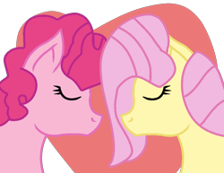 Size: 994x767 | Tagged: safe, artist:jadeharmony, fluttershy, pinkie pie, earth pony, pegasus, pony, g4, base used, cute, diapinkes, duo, eyes closed, female, heart, lesbian, mare, ship:flutterpie, shipping, shyabetes