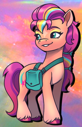 Size: 440x680 | Tagged: safe, artist:byefella, sunny starscout, earth pony, pony, g5, alternate design, female, mane stripe sunny, mare, redesign, solo