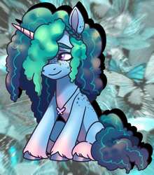 Size: 542x615 | Tagged: safe, artist:byefella, misty brightdawn, pony, unicorn, g5, alternate design, female, horn, mare, redesign, solo