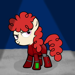 Size: 1000x1000 | Tagged: safe, artist:samey90, twist, earth pony, pony, fanfic:mission control, g4, armor, fanfic art, female, filly, foal, full body, old art, solo, standing, superhero, superhero costume