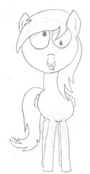 Size: 753x1457 | Tagged: safe, artist:nate the pone, derpy hooves, pegasus, pony, g4, food, muffin, pencil drawing, signature, traditional art