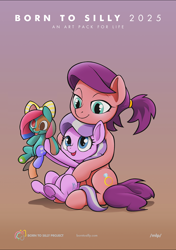 Size: 1200x1700 | Tagged: safe, artist:darkdoomer, part of a set, diamond tiara, spoiled rich, oc, oc:silly stuffing, earth pony, pony, art pack:born to silly, g4, 4chan, art pack, duo, featured image, female, hug, image, mother and child, mother and daughter, png, ponerpics import, simple background, smiling