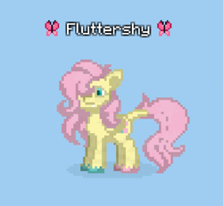 Size: 2179x2016 | Tagged: safe, artist:furhoof64, fluttershy, pegasus, pony, pony town, g4, cropped, element of kindness, elements of harmony, game screencap, luminouskingdom, solo