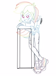 Size: 3104x4192 | Tagged: safe, artist:zsfmarcy0803, rainbow dash, human, equestria girls, g4, simple background, solo, white background