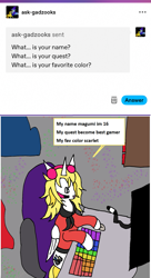 Size: 1143x2096 | Tagged: safe, artist:ask-luciavampire, oc, alicorn, pony, ask, gamer, tumblr