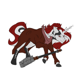 Size: 4300x4300 | Tagged: safe, artist:monolith, oc, oc:red rocket, unicorn, fallout equestria, boots, clothes, dress, hammer, handkerchief, horn, looking at you, rubber boots, shoes, sledgehammer, unicorn oc