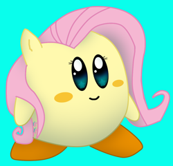 Size: 994x960 | Tagged: safe, fluttershy, g4, kirby, kirby (series), simple background, solo