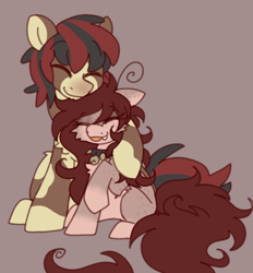 Size: 650x700 | Tagged: safe, artist:php193, oc, oc:delirium, oc:inferno fusillade, earth pony, cute, duo, duo male and female, female, freckles, happy, hug, male